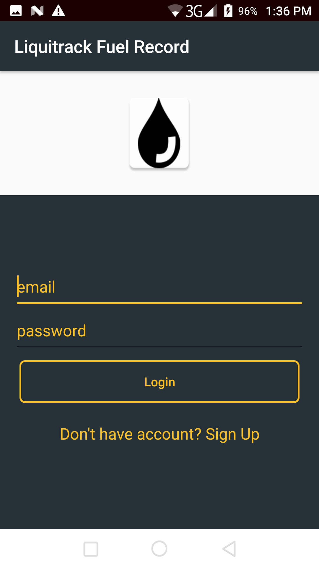 Android Login Screenshot